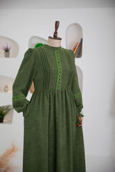 فستان بيان زيتي