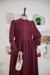 فستان بيان بوردو