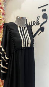 فستان كريب خشن اسود