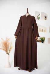 فستان كسره كريب مع ازرار مخفية