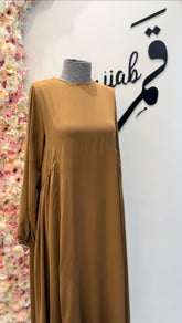 فستان العفاف عسلي فاتح