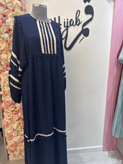 فستان كريب خشن كحلي
