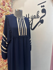 فستان كريب خشن كحلي