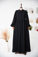 فستان كسره كريب مع ازرار مخفية