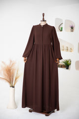 فستان كسره كريب مع ازرار مخفية